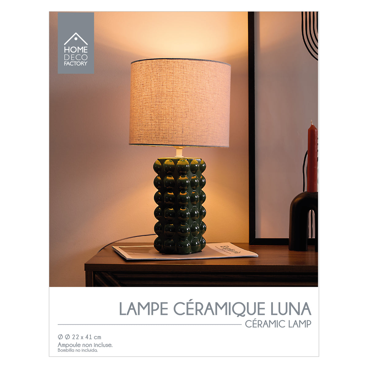 LAMPE CERAMIQUE VERT FORET