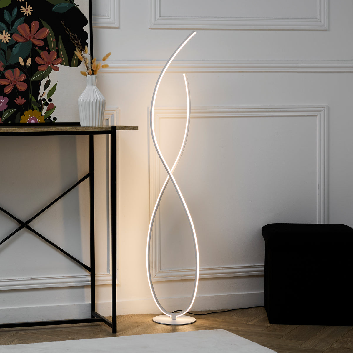LAMPE DESIGN SPIRALE BLANC FROID