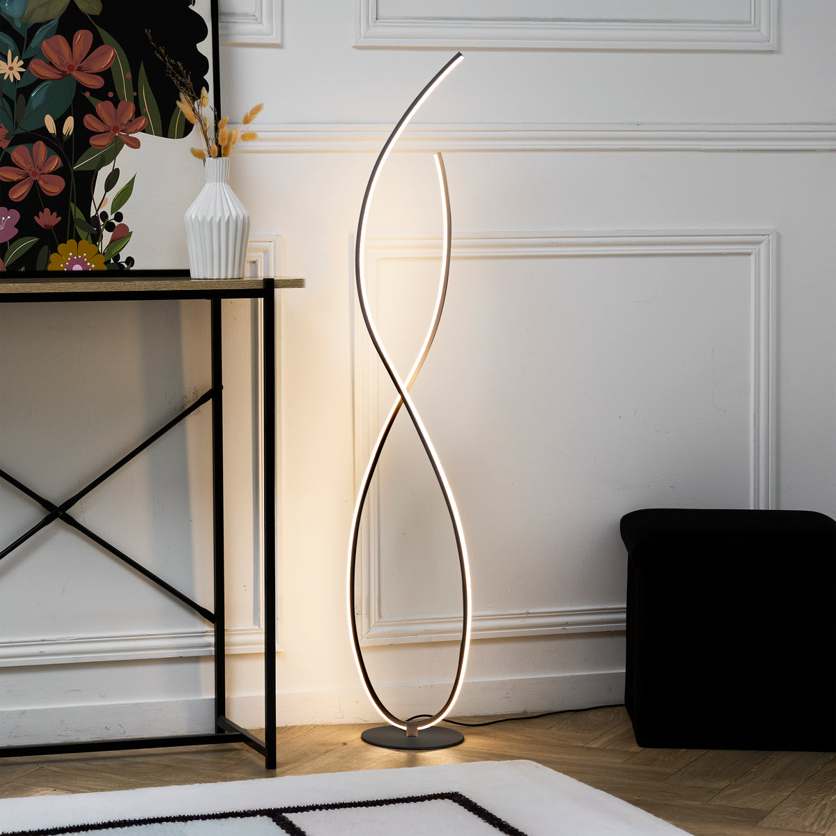 LAMPE DESIGN SPIRALE NOIR