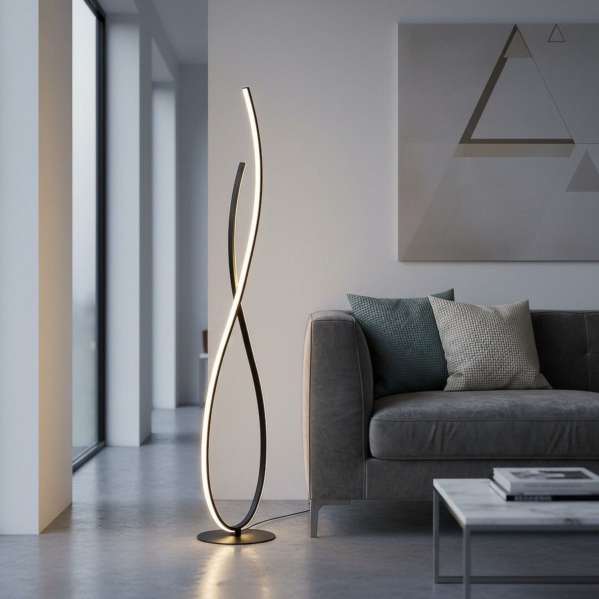 LAMPE DESIGN SPIRALE NOIR