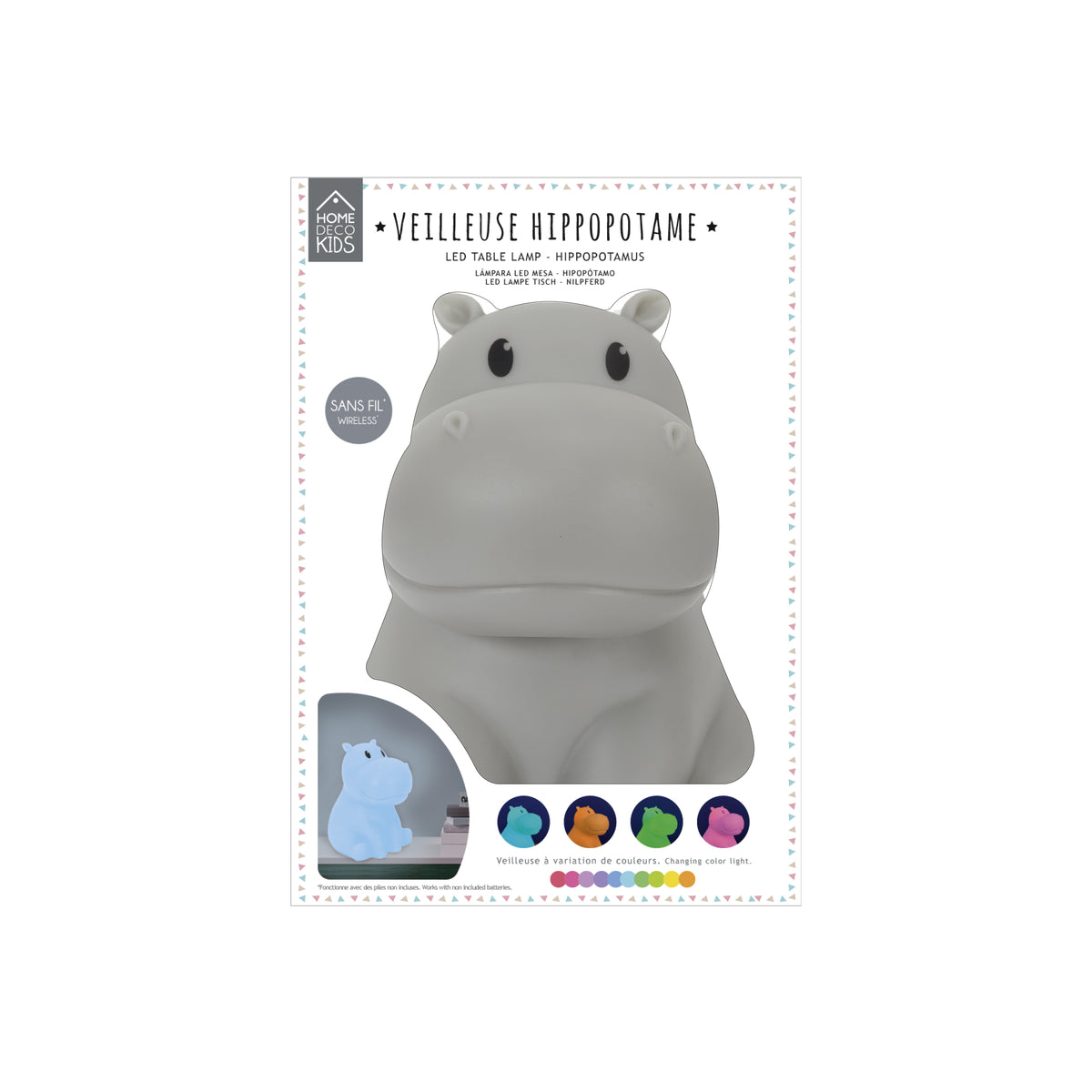 LAMPE VEILLEUSE HIPPOPOTAME