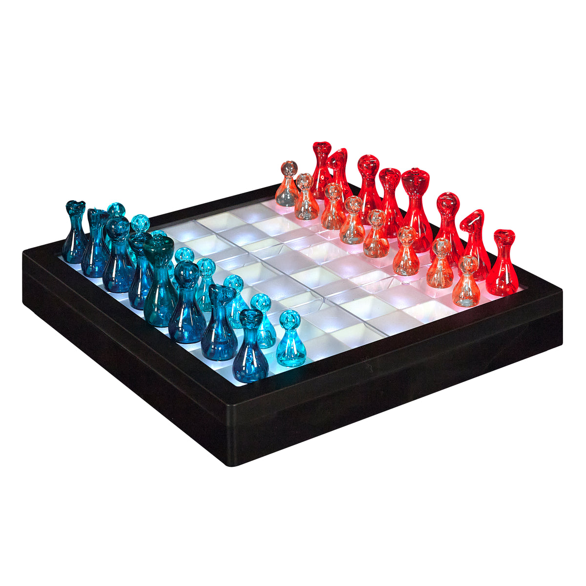 JEU D'ECHECS TRANSPARENT LED