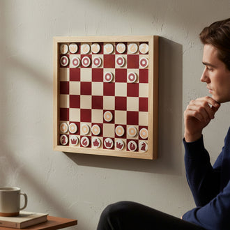 JEU D'ECHECS MURAL EN BOIS