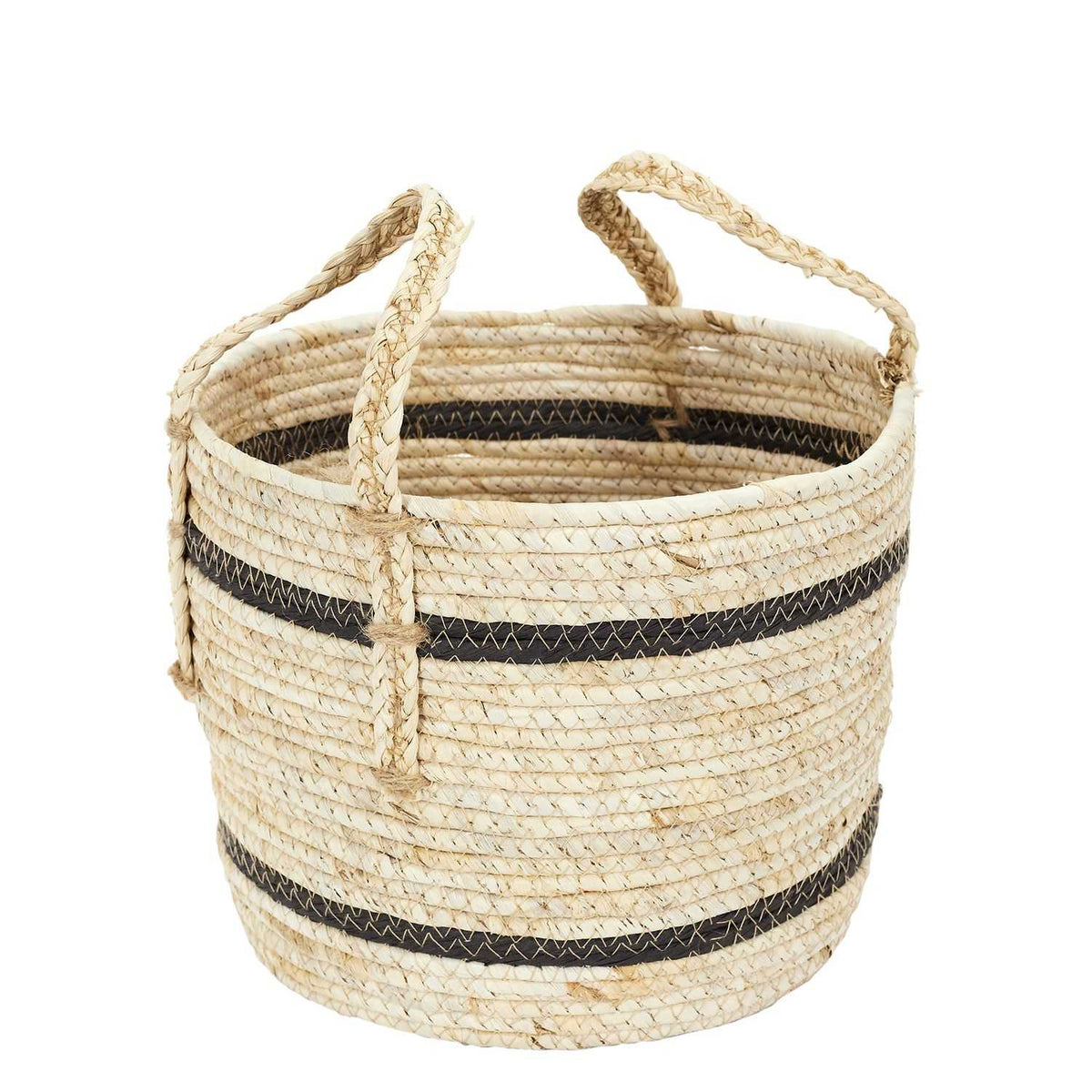 PANIER BICOLORE FIBRE DE MAIS -  LOT DE 3