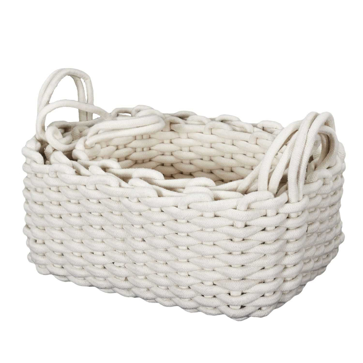 PANIER TRICOT BLANC -  LOT DE 3