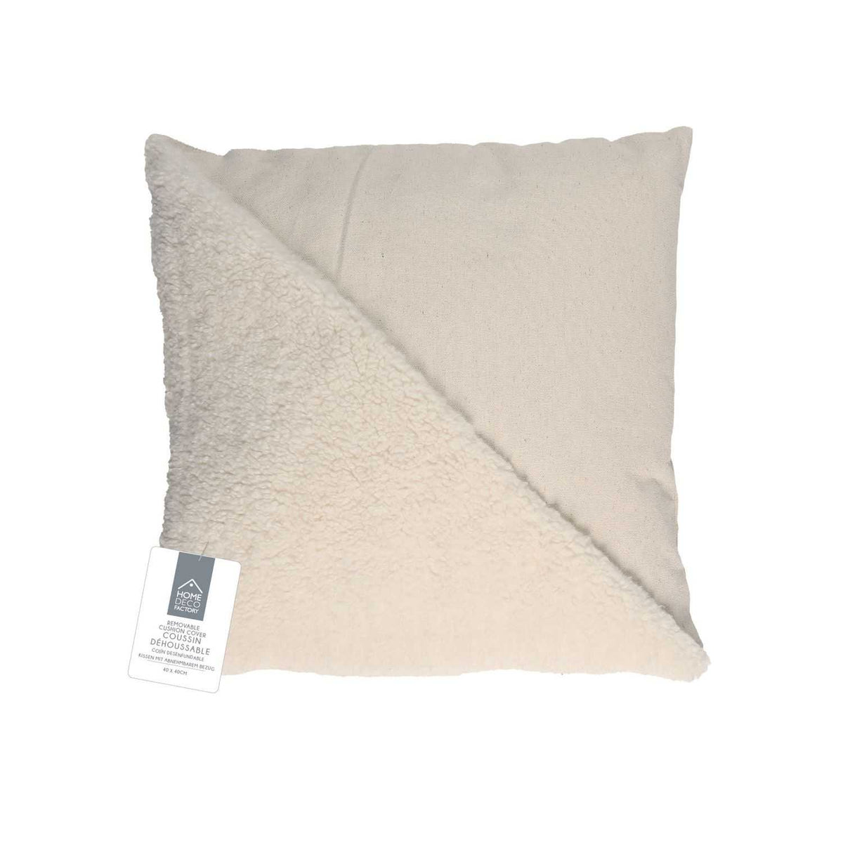 COUSSIN BEIGE BOUCLETTE 40X40CM