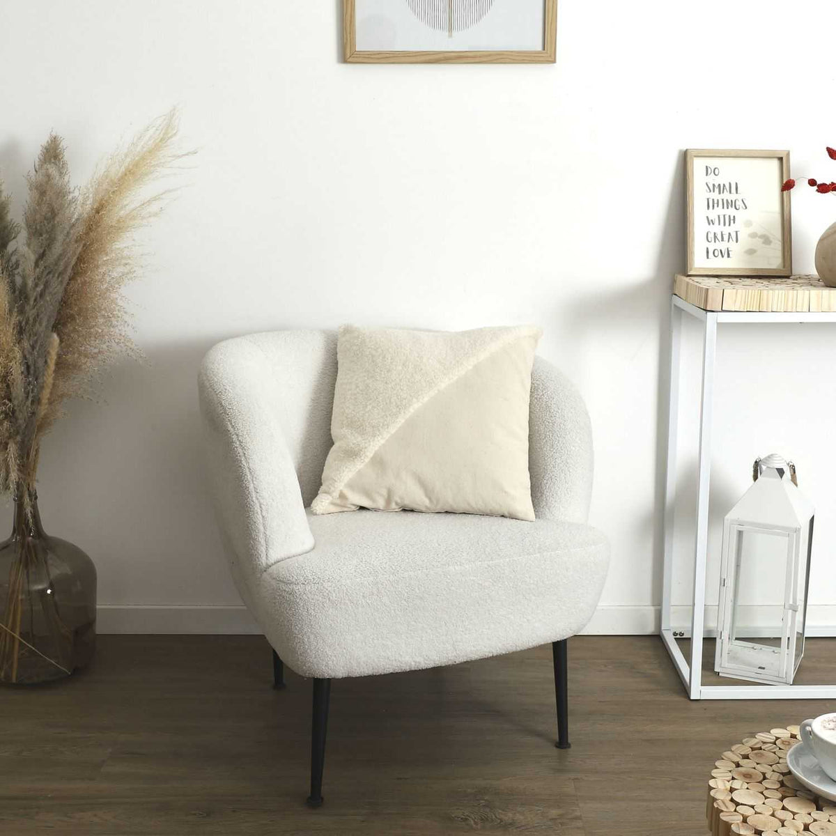 COUSSIN BEIGE BOUCLETTE 40X40CM