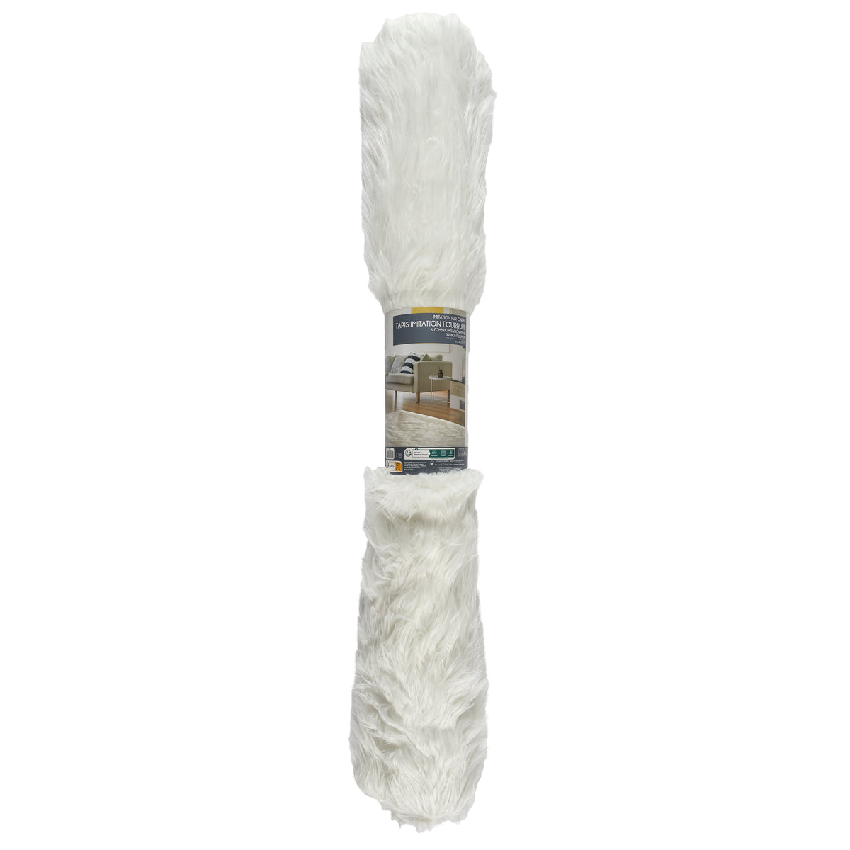 TAPIS IMITATION FOURRURE ECRU 115X170CM