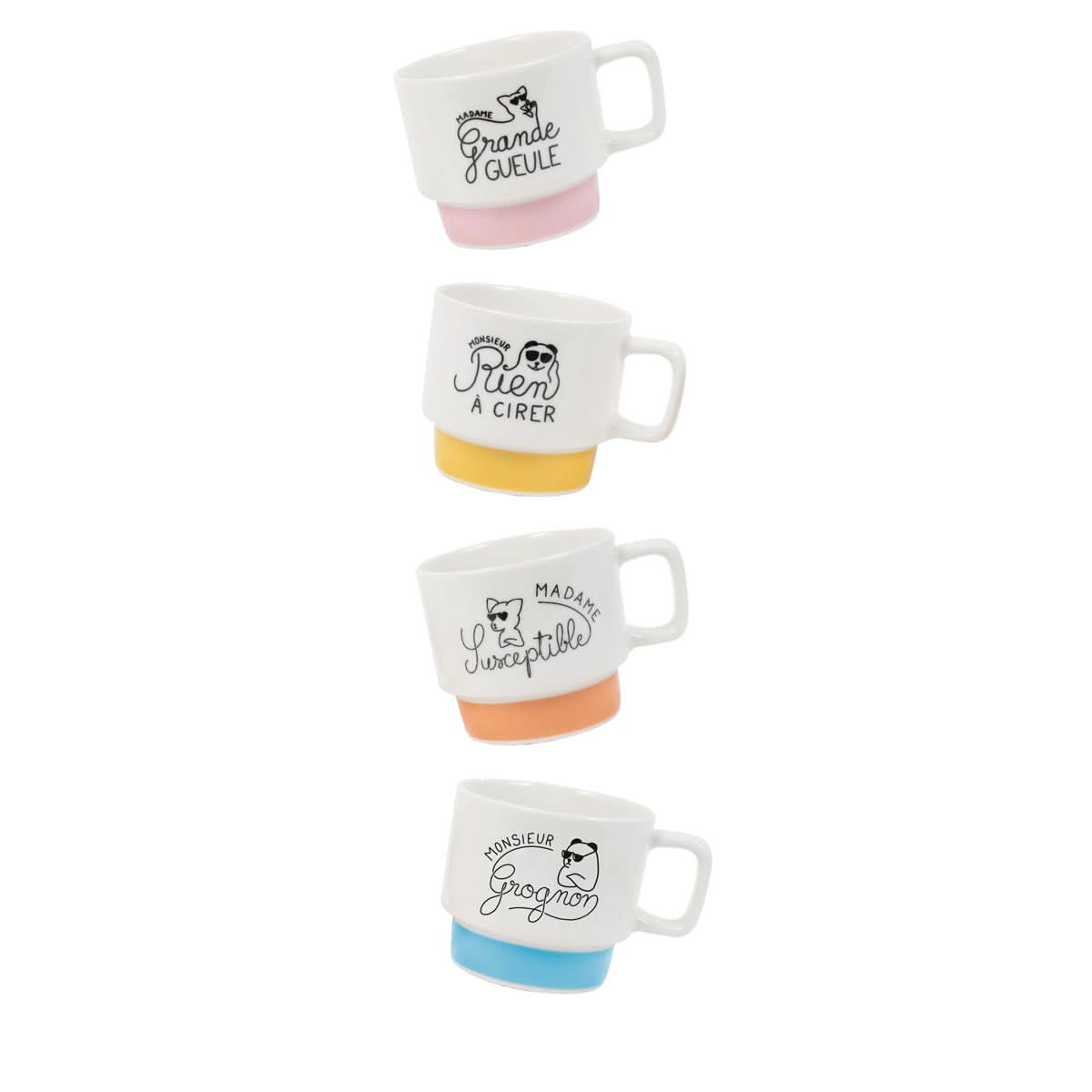 COFFRET 4 TASSES EMPILABLES